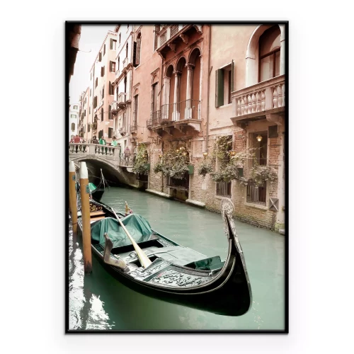 Poster Romantische Venetiaanse kanaalscène