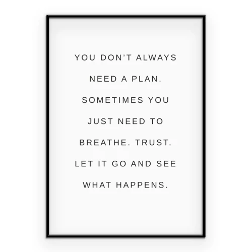 Poster Een minimalistische inscriptie over vertrouwen