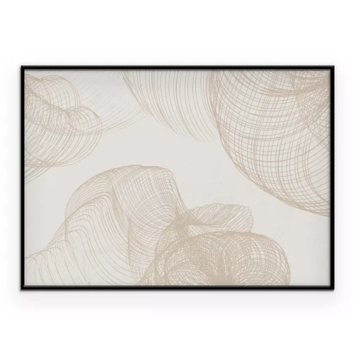 Poster Golvende structuren in beige kleuren