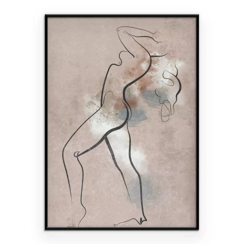 Poster Minimalistische graphics met een dansende figuur