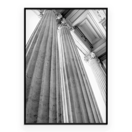 Poster Architectonische kolommen in grijs