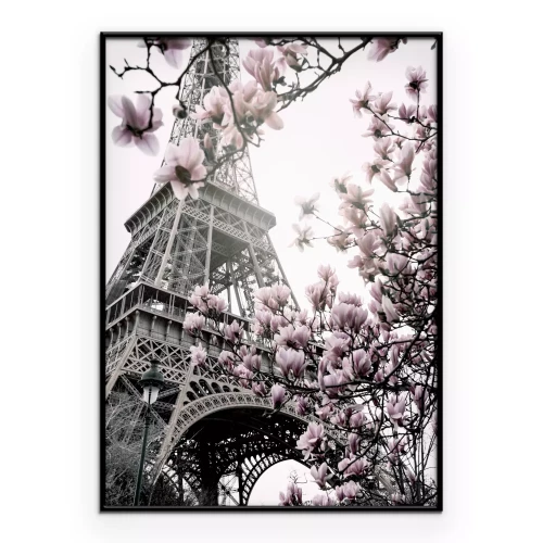 Poster Een romantische foto van de Eiffeltoren.