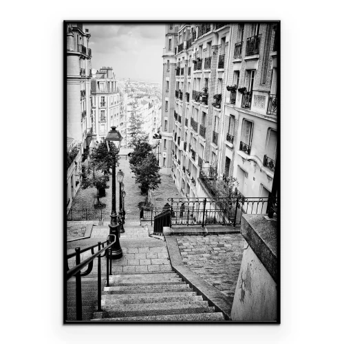 Poster Stadstrappen omgeven door krottenwijken.