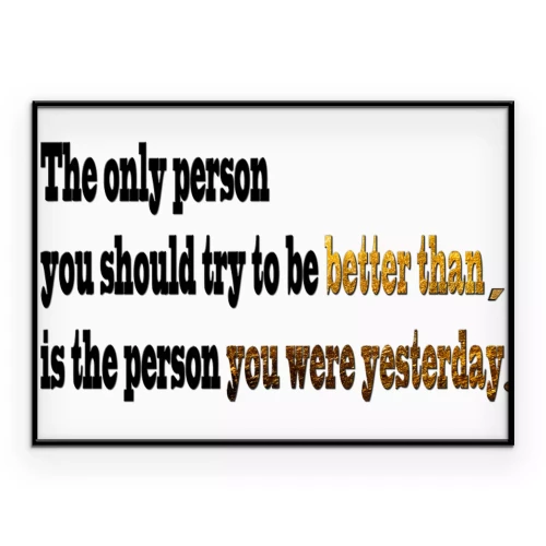 Poster Typografie met een gouden randje over persoonlijke ontwikkeling