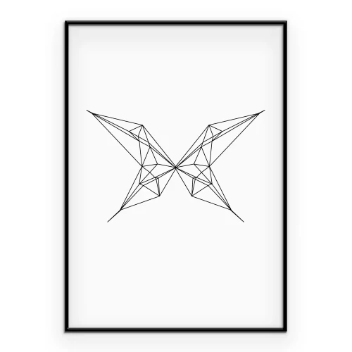 Poster Abstracte tekening van vlindervleugels