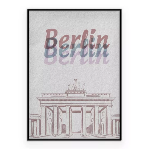 Poster Schets van de Brandenburger Tor met het opschrift.