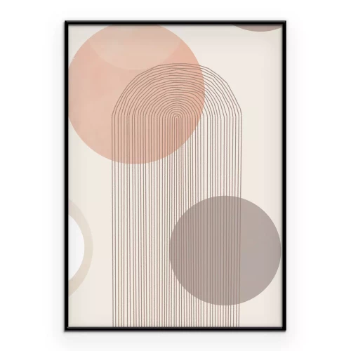 Poster Minimalistisch patroon met pastelvormen