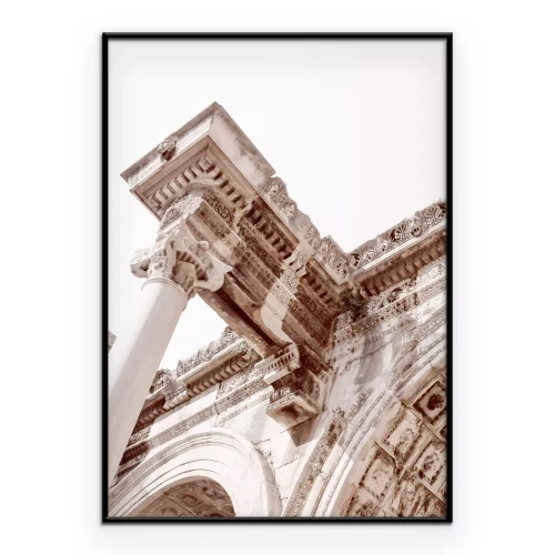 Poster De Tempel van Hadrianus in detail