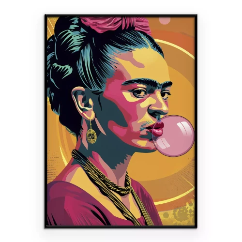 Poster Artistieke kleurenillustratie van een vrouw