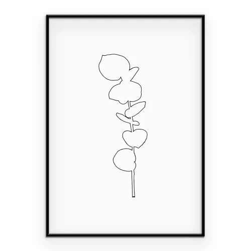 Poster Een eenvoudige, delicate botanische tekening