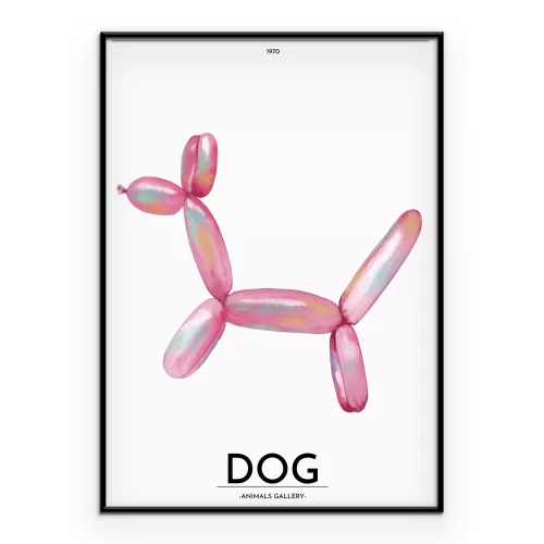 Poster Roze ballonhond