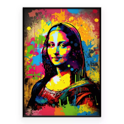 Poster Mona Lisa in een explosie van levendige kleuren