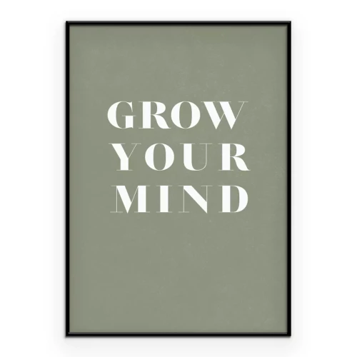 Poster Minimalistische typografie over de ontwikkeling van de geest