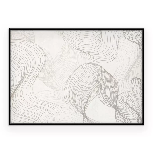 Poster Golven getekend met een dunne lijn