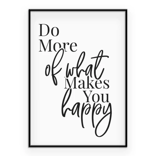 Poster Een minimalistische inscriptie over het nastreven van geluk