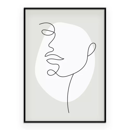 Poster De omtrek van een vrouw in een subtiele schets