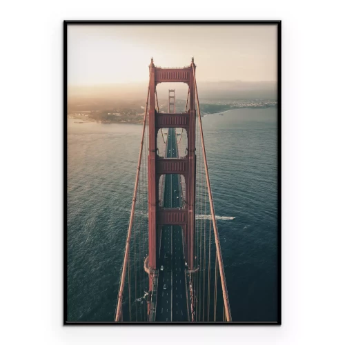 Poster De iconische rode brug over de baai