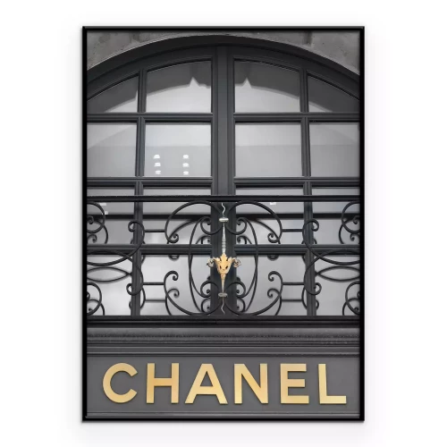 Poster Chanelboetiek met decoratieve balustrade