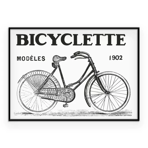 Poster Retro fiets met opschriften