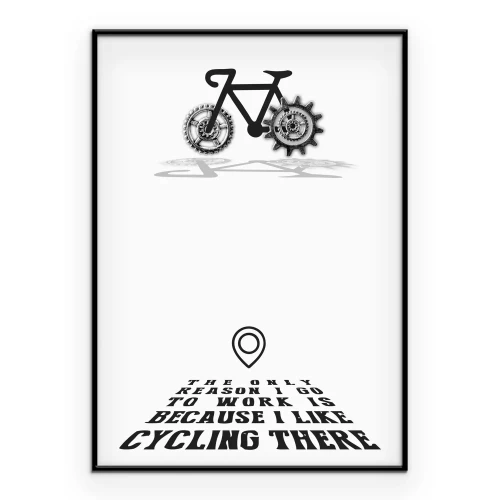 Poster Geïllustreerde fiets en opschrift in het Engels