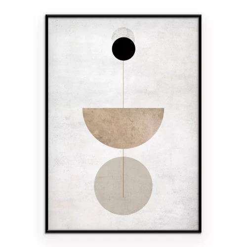 Poster Een minimalistische opstelling van drie eenvoudige figuren