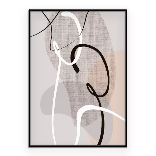 Poster Abstracte lijnen op een beige achtergrond