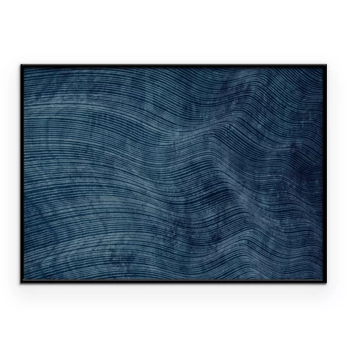 Poster Gestructureerd marineblauw motief met lijnen