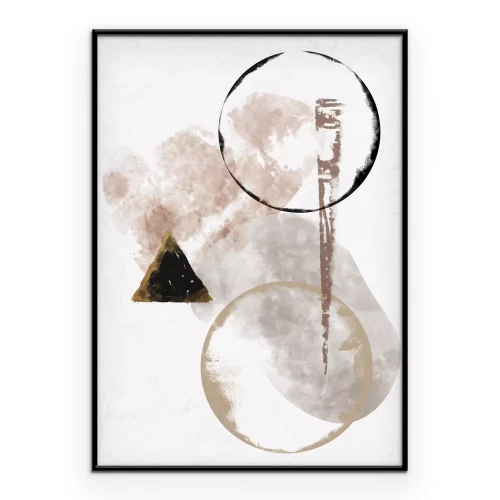 Poster Een subtiele rangschikking van cirkels in aquarel