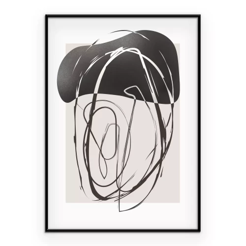 Poster Expressieve tekening met een donkere vlek