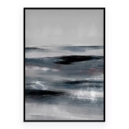 Poster Donkere golven op een minimalistische achtergrond