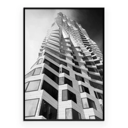 Poster De gevel van een moderne wolkenkrabber