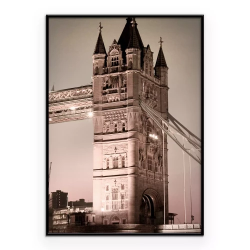 Poster Tower Bridge-architectuur in sepia