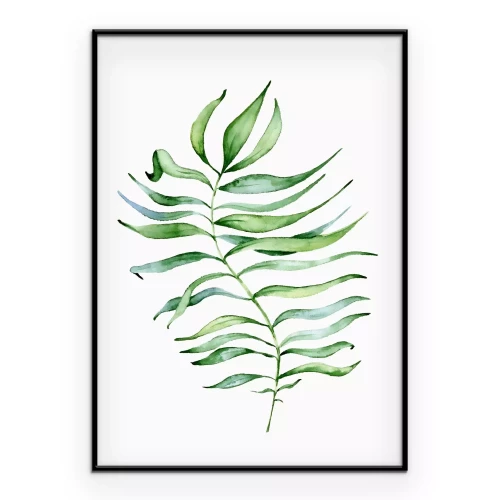 Poster Aquarel tak met groene bladeren