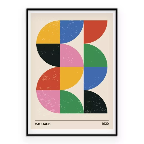 Poster Bunte Formen geometrische Komposition im Bauhaus-Stil