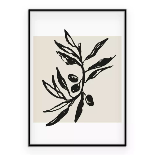 Poster Olivenzweig im minimalistischen Stil