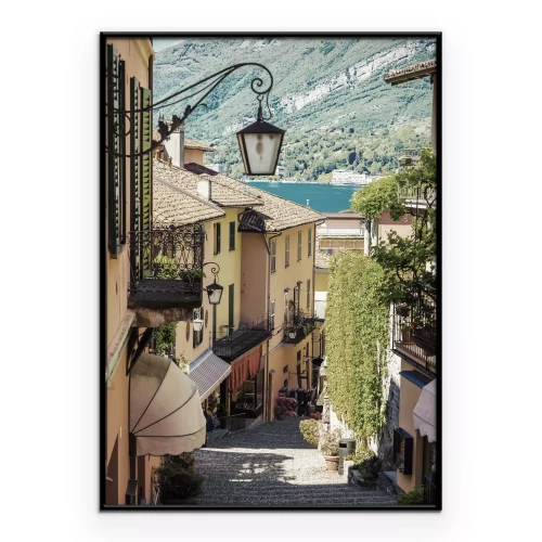 Poster Landschaft mit Blick auf Bellagio am Comer See