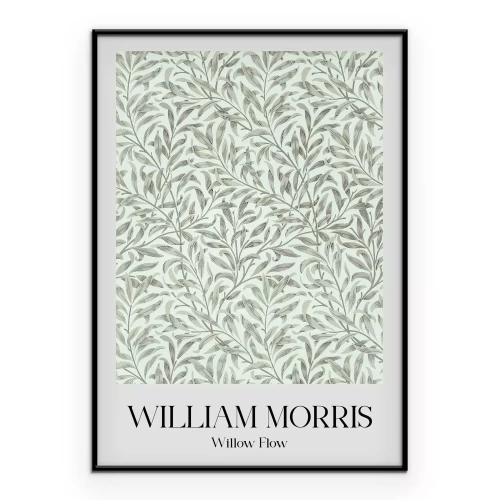 Poster Botanische Komposition grüner Blätter im Stil von William Morris