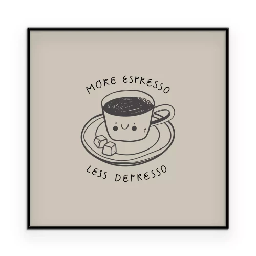 Poster Kaffegrafik med ett citat