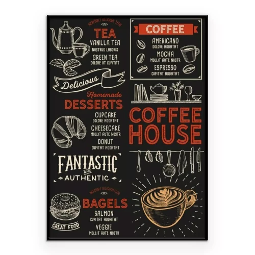 Poster Retro cafémenu