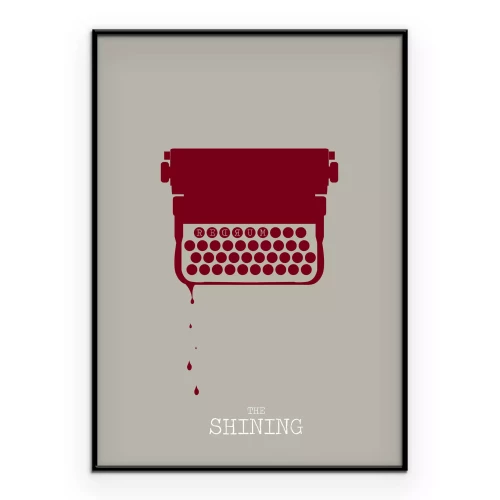 Poster De inscriptie 'The Shining' en een oude typemachine.