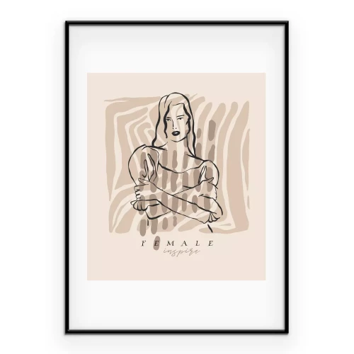 Poster Frau in einer abstrakten Szenerie Illustration