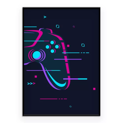 Poster Spiel-Joystick bunte Abstraktion