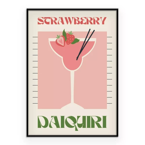 Poster Erdbeer-Smoothie moderne Illustration