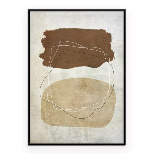 Poster Abstrakte Linien und Figuren auf einem texturierten Hintergrund