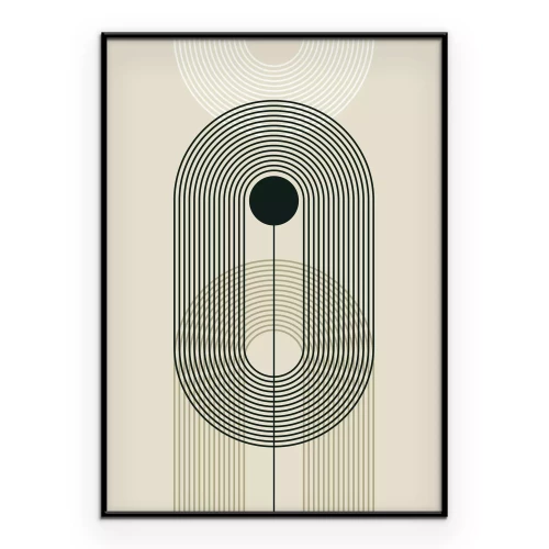 Poster Abstrakte geometrische Formen schwarze und weiße Bögen