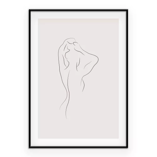 Poster Weibliche Silhouette im Line-Art-Stil