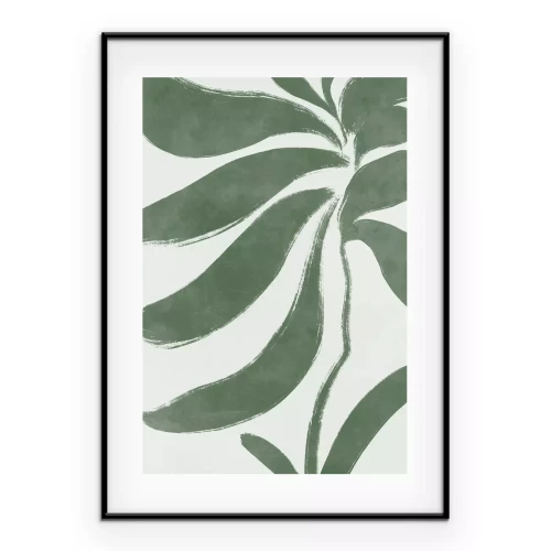 Poster Botanisches Muster in Grün Blatt