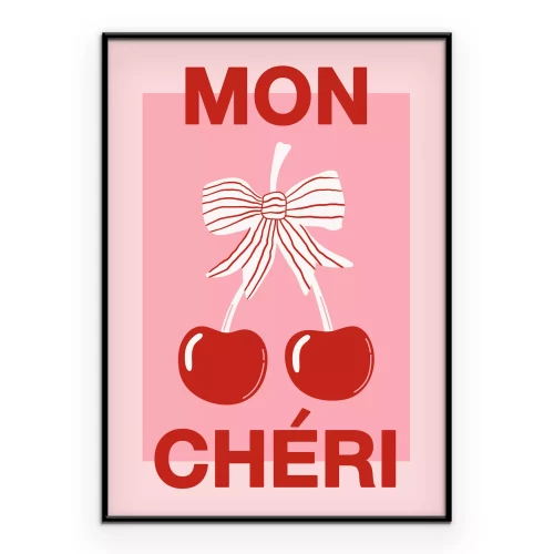 Poster Mon Chéri Cherry Baw Retro Style