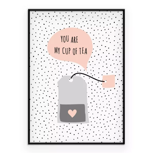 Poster Thee met een schattige inscriptie