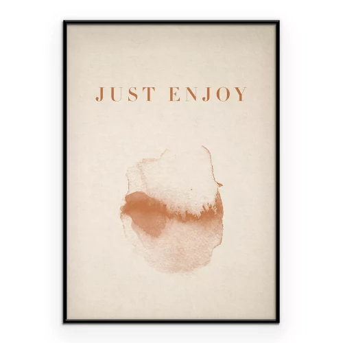 Poster Aquarelpatroon met de tekst JUST ENJOY.